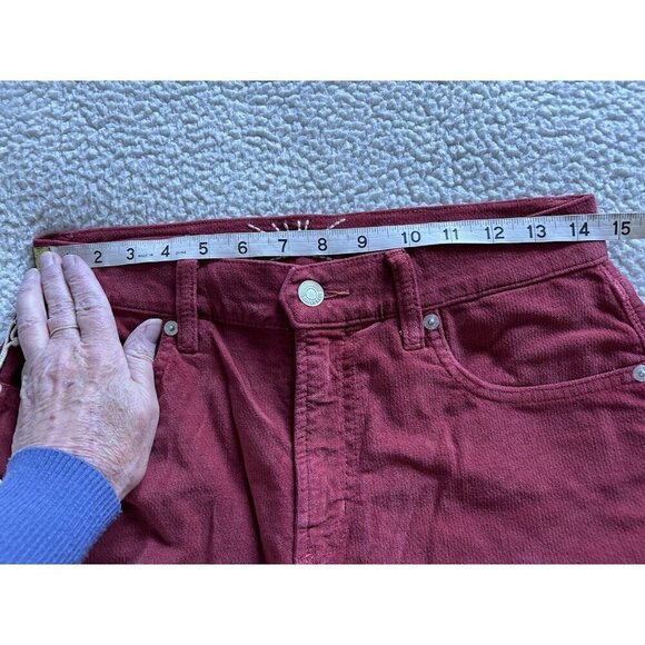 DAILY BLUE by ADRIANO GOLDSCHMIED Manya Corduroy Jeans Swing Burgundy Size 28 - Picture 8 of 12